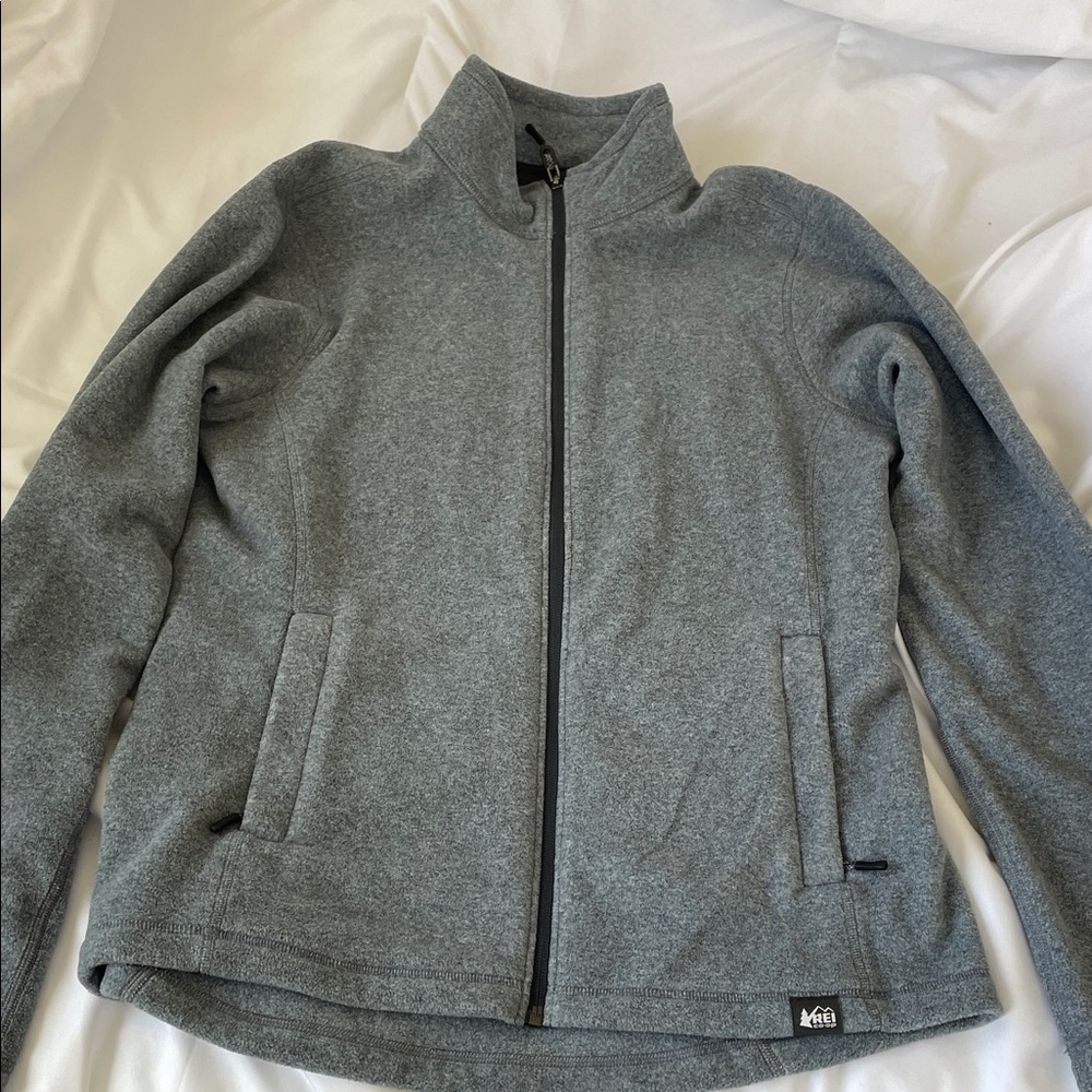 REI Heather Gray Fleece Jacket